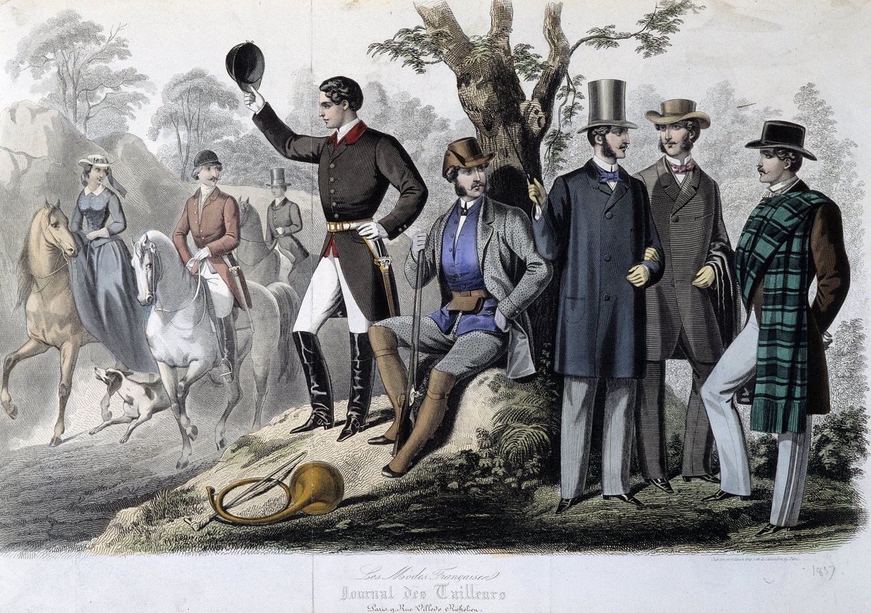 Hunting outfits, Le Journal des tailors by Unknown artist