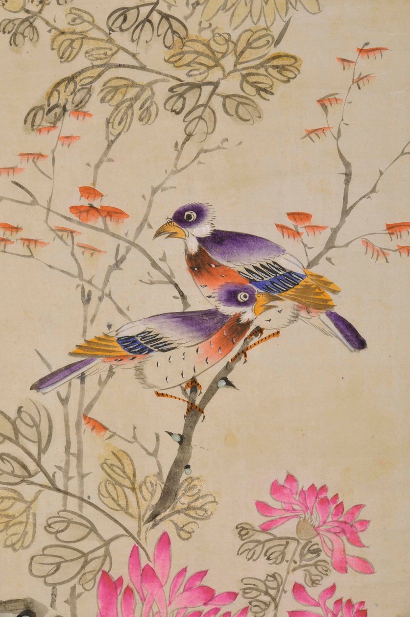 Bird and Flower Painting by Unknown artist