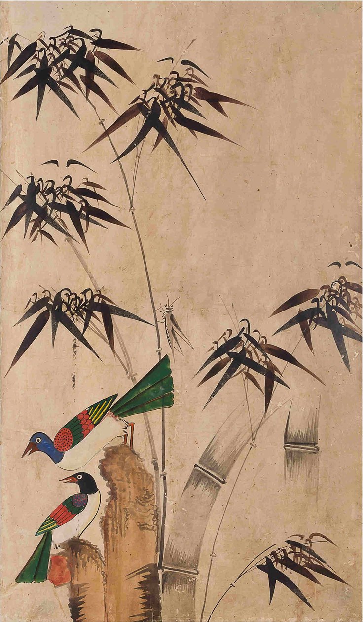 Bird and Flower Painting by Unknown artist
