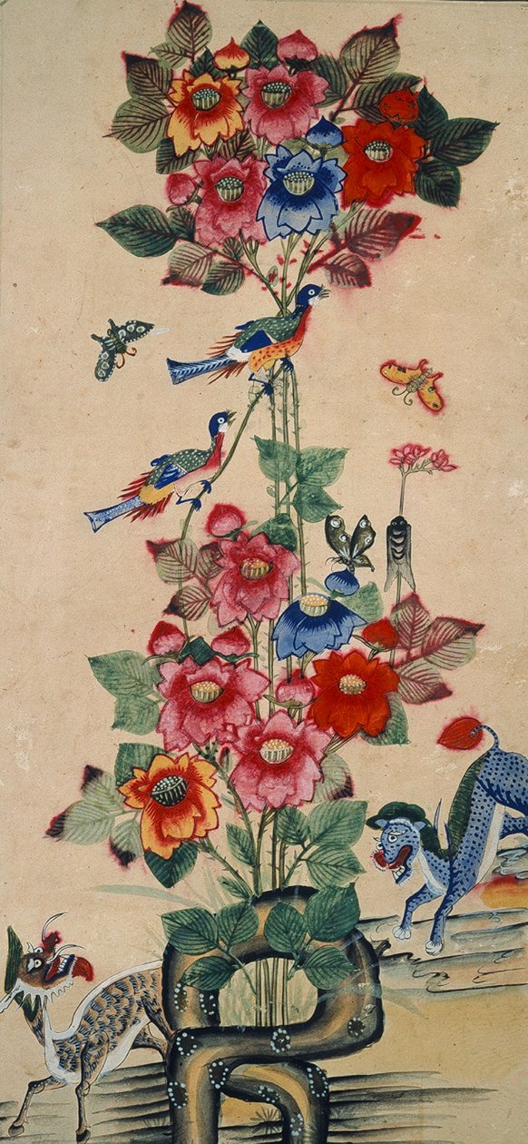Bird and Flower Painting by Unknown artist