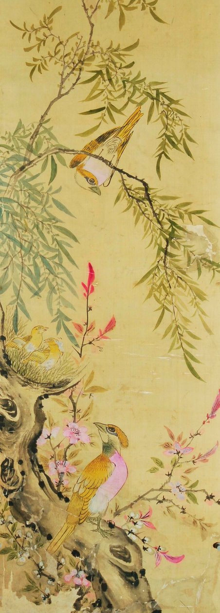 Bird and Flower Painting by Unknown artist
