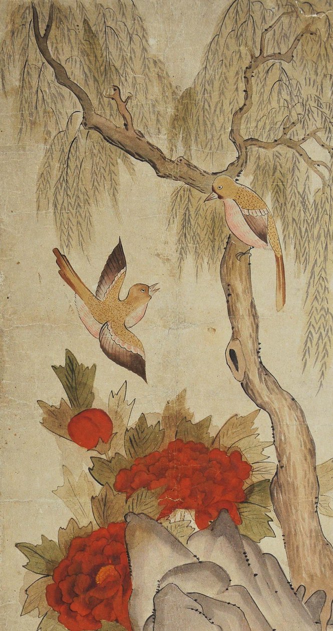 Bird and Flower Painting by Unknown artist