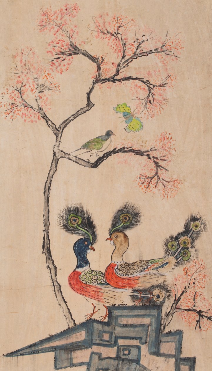 Bird and Flower Painting by Unknown artist