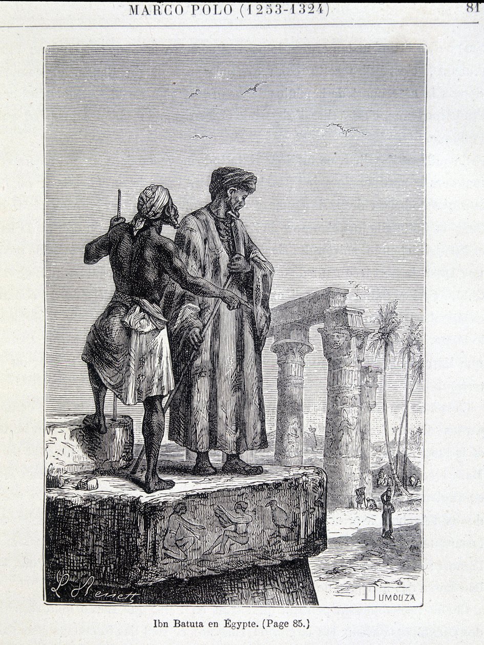 Ibn Battuta (1307-1377) in Egypt - in Discovery of the Earth by Jules Verne by Unknown artist