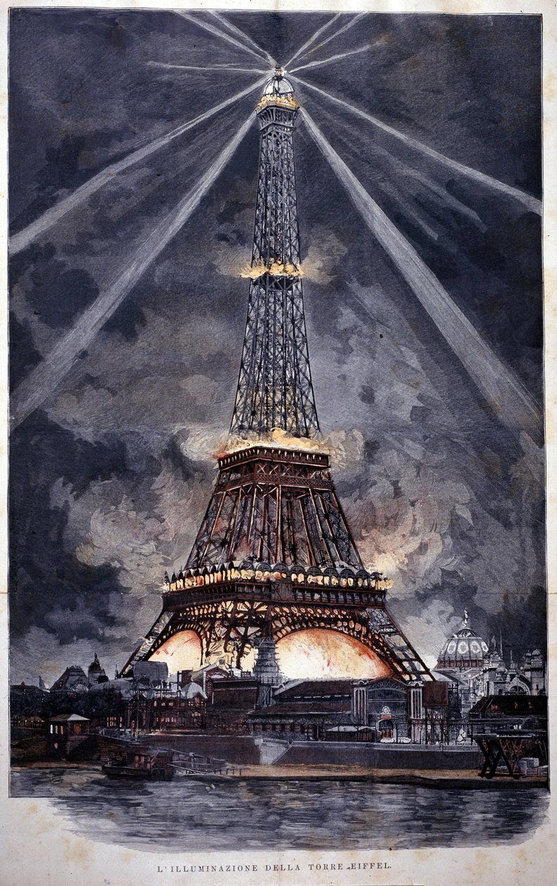 Illumination of the Eiffel Tower during the 1889 World