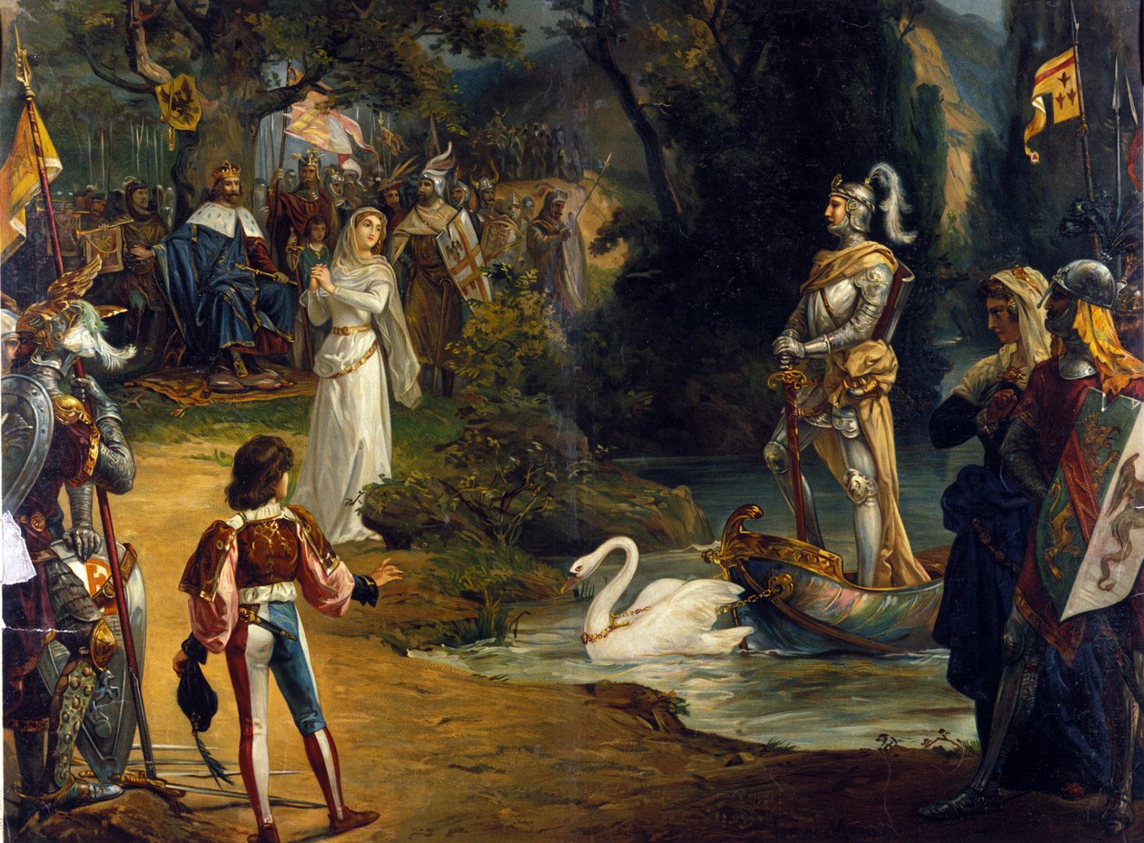 Illustration of the Opera 'Lohengrin' by Richard Wagner. Chromolithography