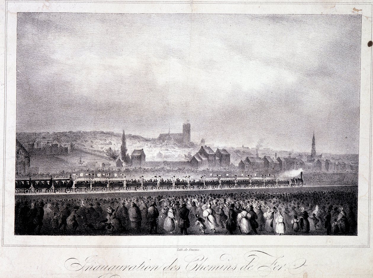 Inauguration of the Belgian Railway in Brussels, May 5 by Unknown artist
