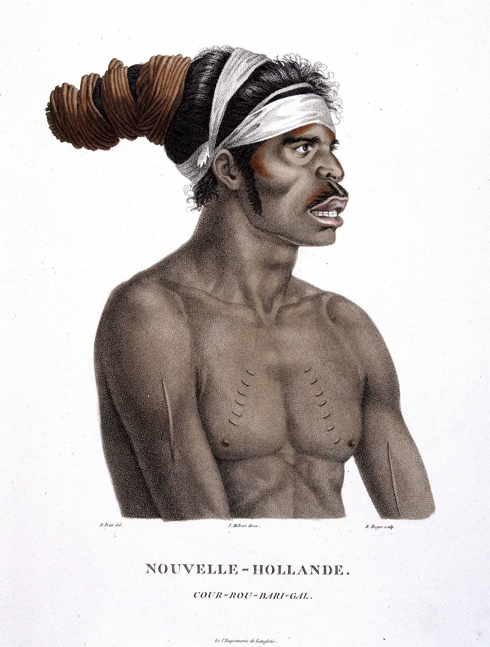 Indigenous Cour-Rou-Bari-Gal of New Holland - in Journey of Discoveries to the Southern Lands by Messrs. Lesueur and Peer by Unknown artist