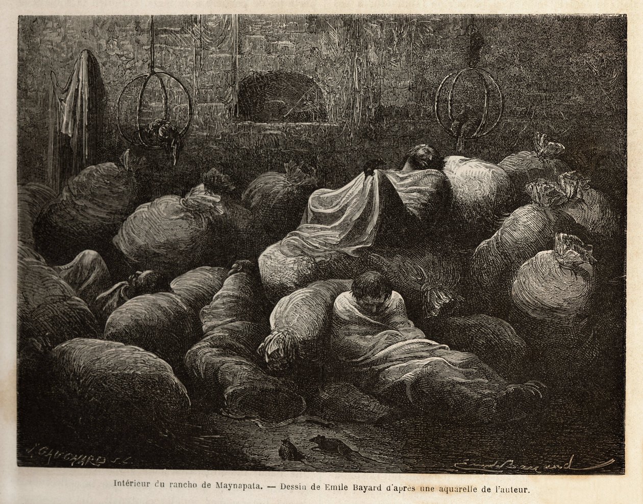 Inside a Rancho of Maynapata, Surprised by a Snow Storm by Unknown artist