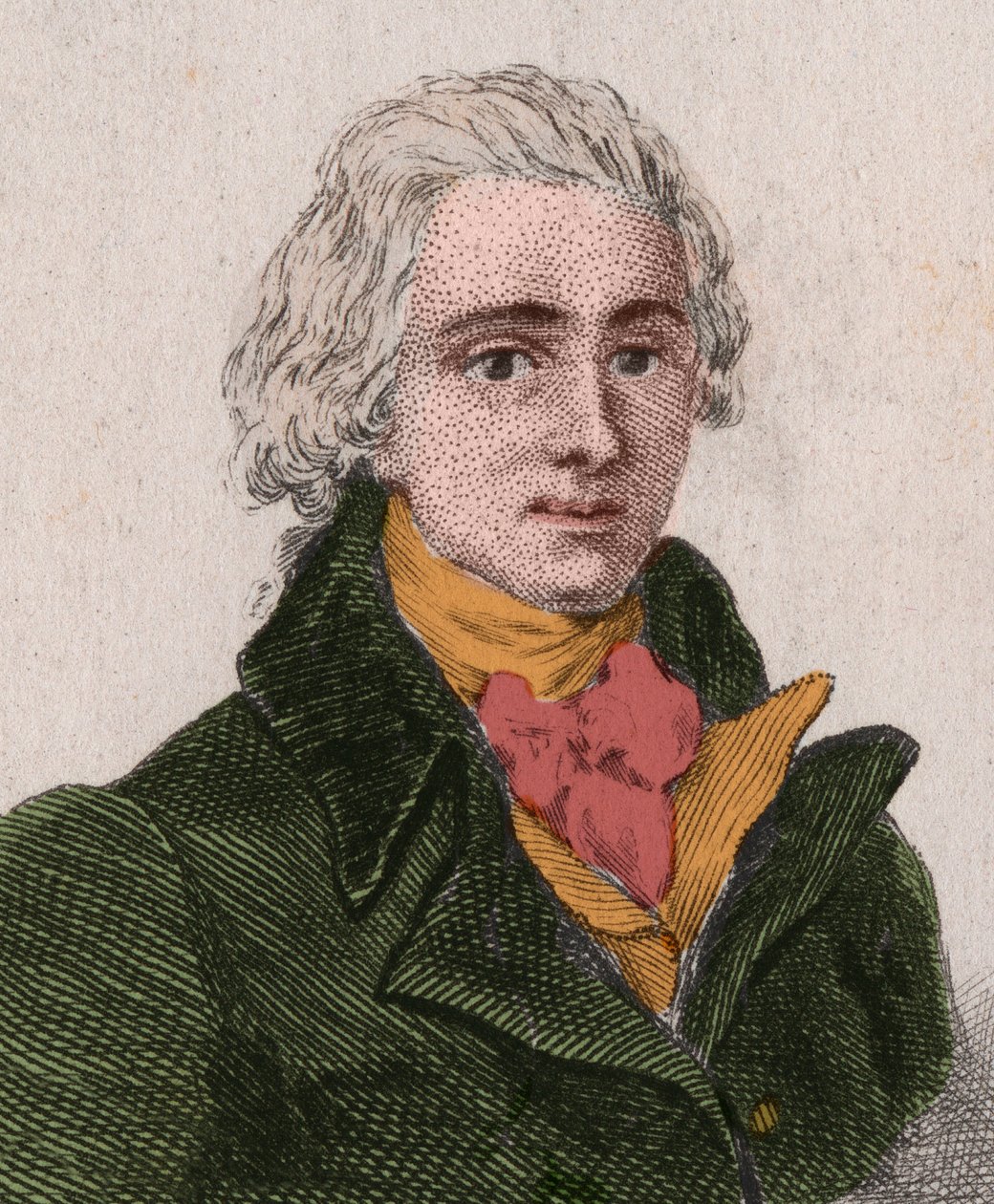 Portrait of Jean-Pierre-Claris de Florian (1755-1794), playwright, novelist, poet, French fabulist. Engraving from 1876. by Unknown artist