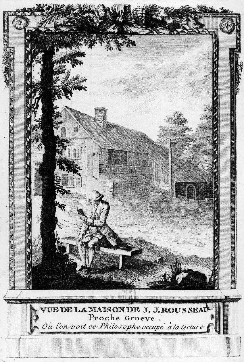 Jean Jacques Rousseau (1712-1778), French-speaking Geneva writer and philosopher; seen from his house (near Geneva) by Unknown artist