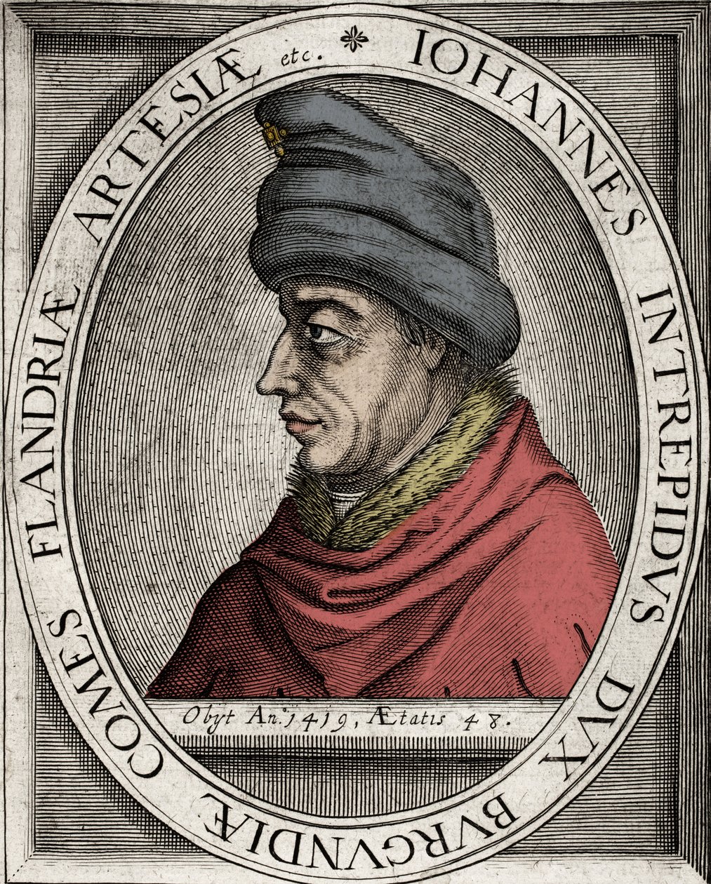 Portrait of John the Fearless, Duke of Burgundy (John I of Burgundy) (1371-1419) - Engraving of the 17th Century by Unknown artist