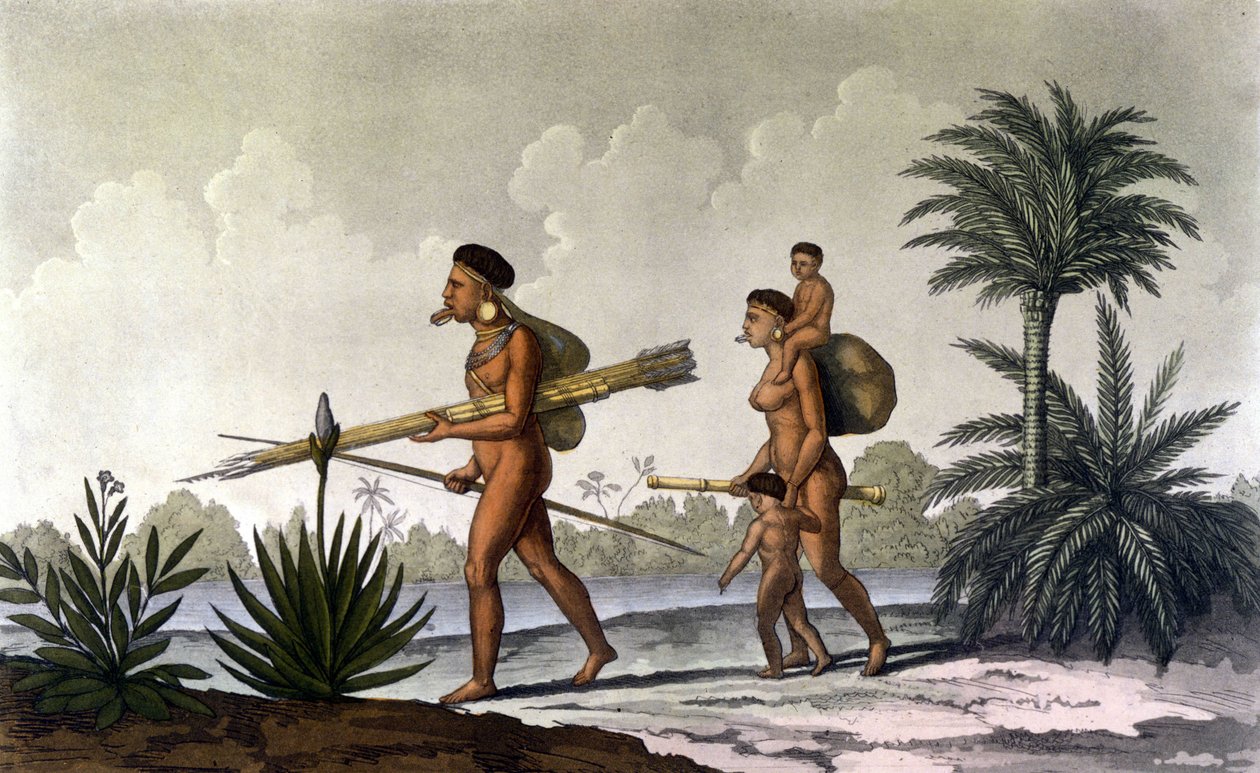 Kerengnatnuck, Chief of the Botocudos, and His Family by Unknown artist