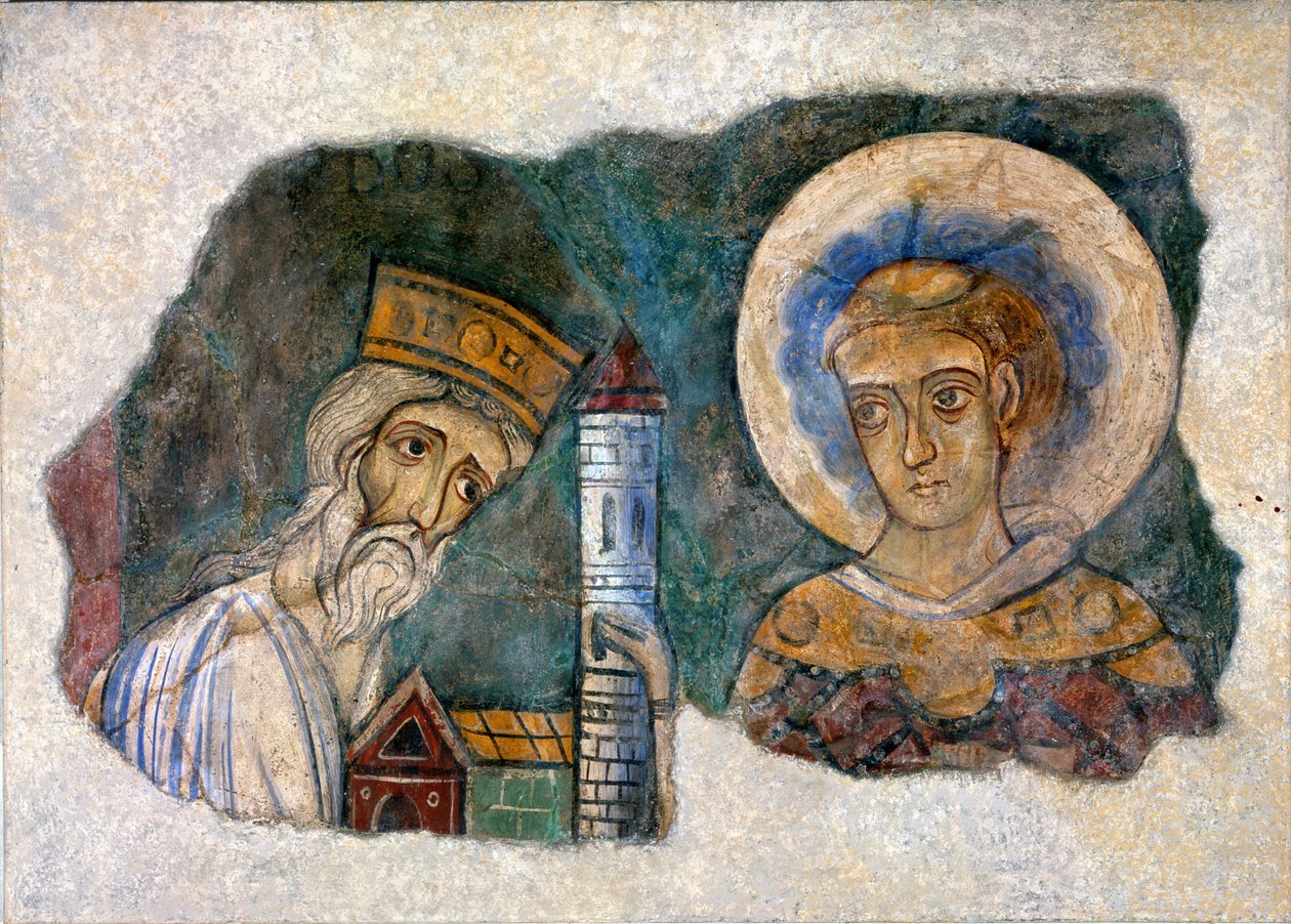 King Bozon offering the abbey of Charlieu to a saint, late 12th century by Unknown artist