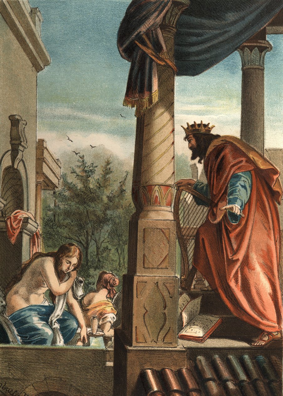 King David and Bathsheba, his future wife in the bath, in 