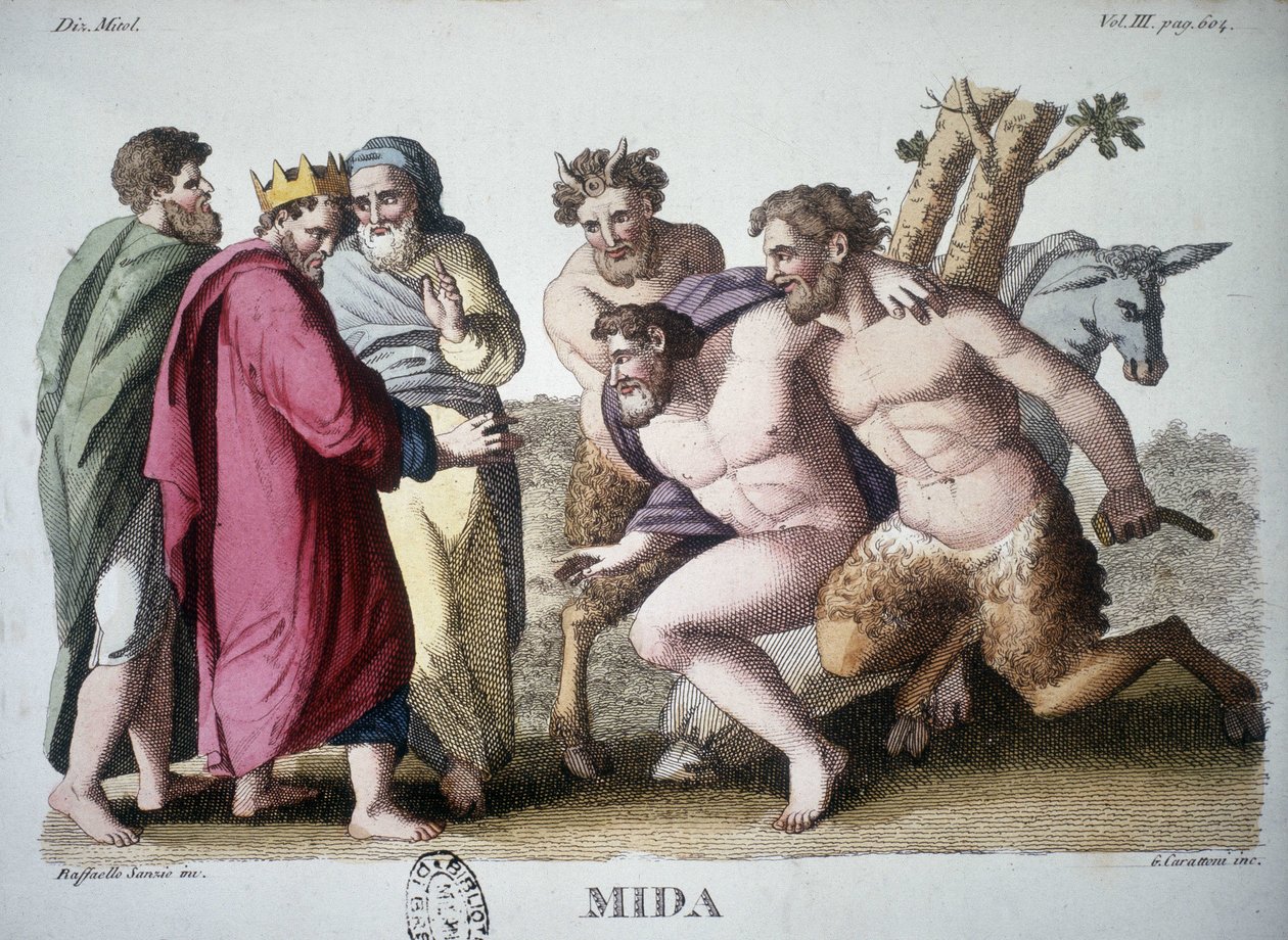 King Midas - engraving by Unknown artist