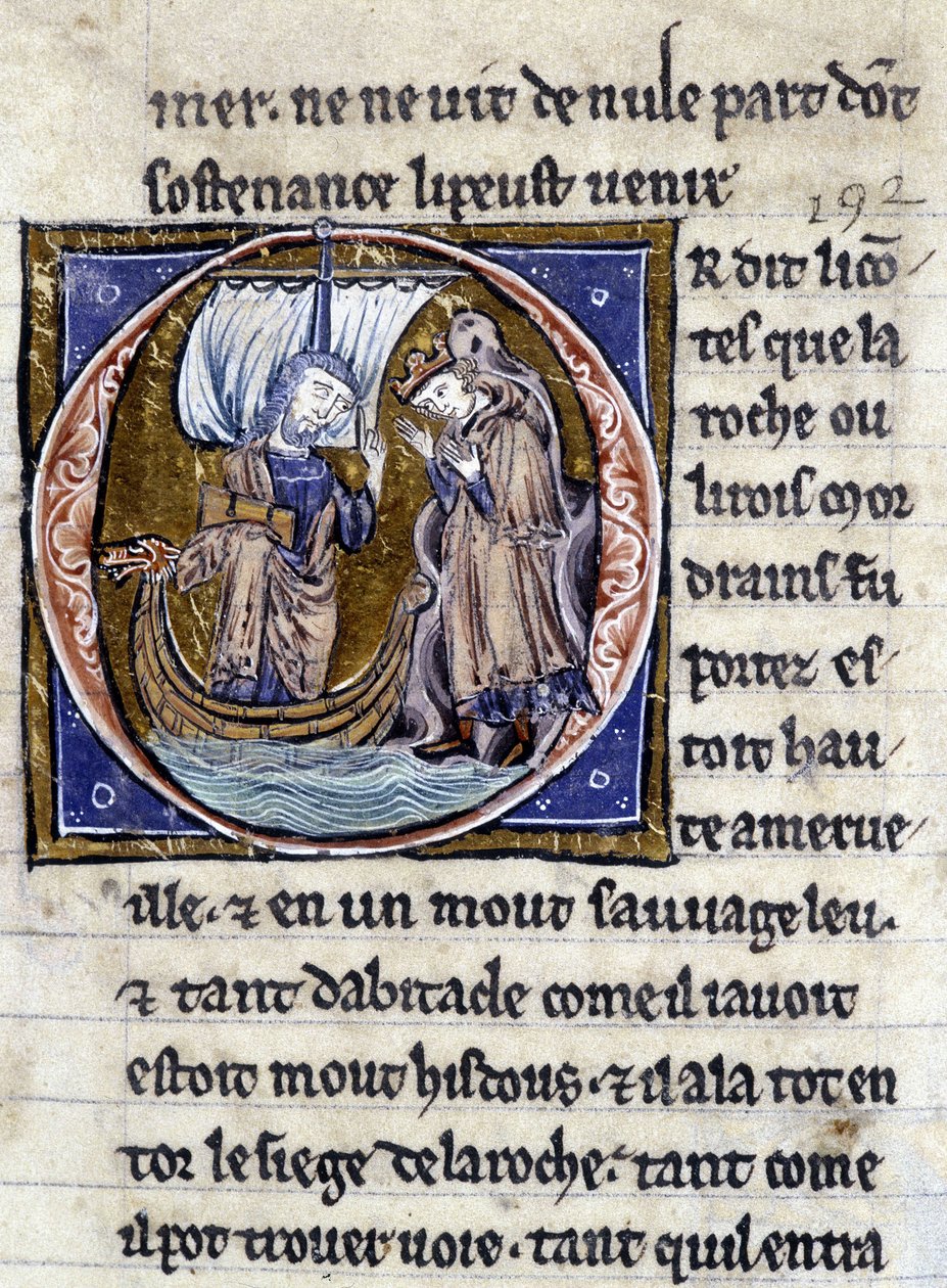 King Modreius. Manuscript: Conquest of the Saint Grail, written 717 years after the passion of our lord by Unknown artist