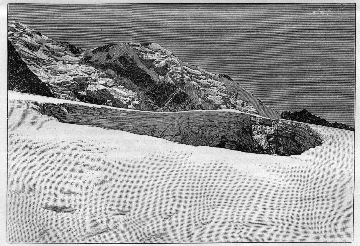 The catastrophe of Saint-Gervais or catastrophe of the glacier de la Tete Rousse (12-13 July 1892) - Engraving in 