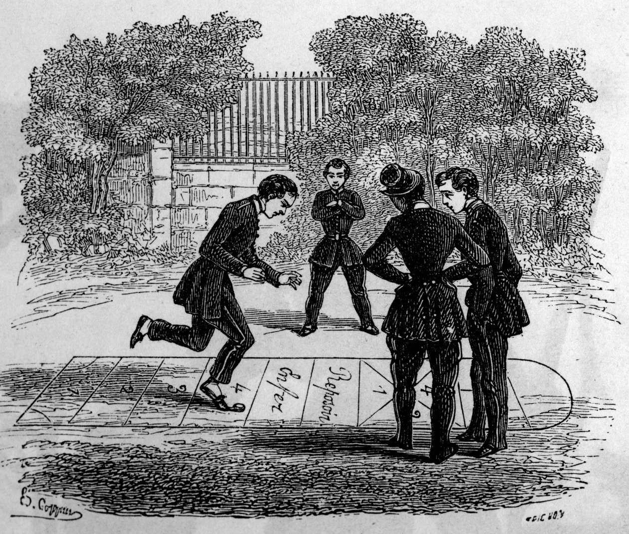 La grande marelle. Engraving in 