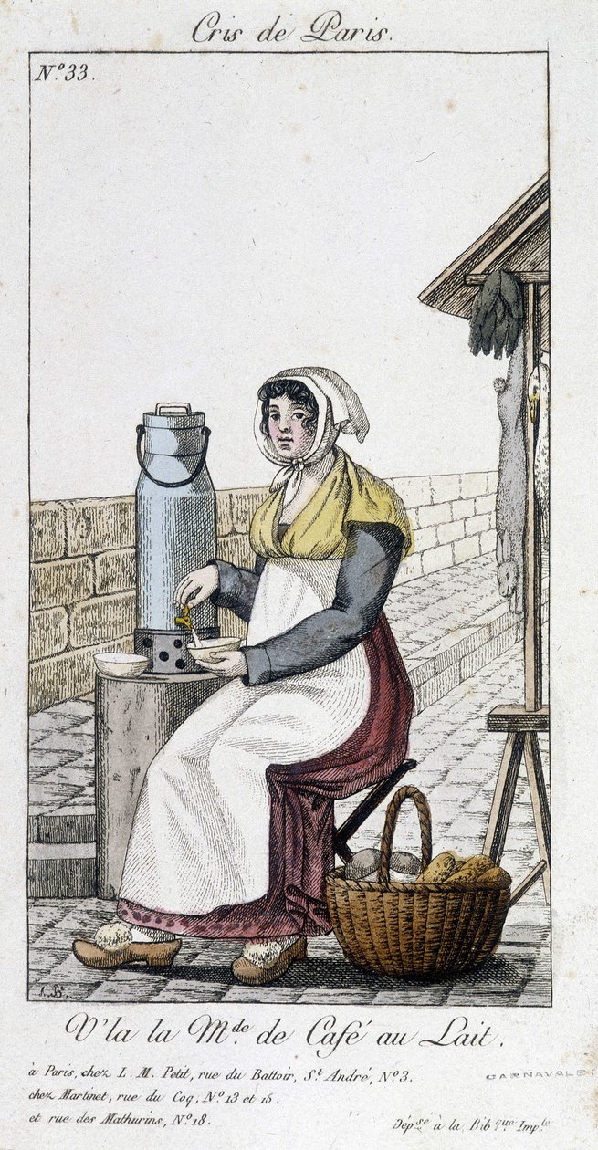 The merchant of café au lait - in Cris de Paris by Unknown artist