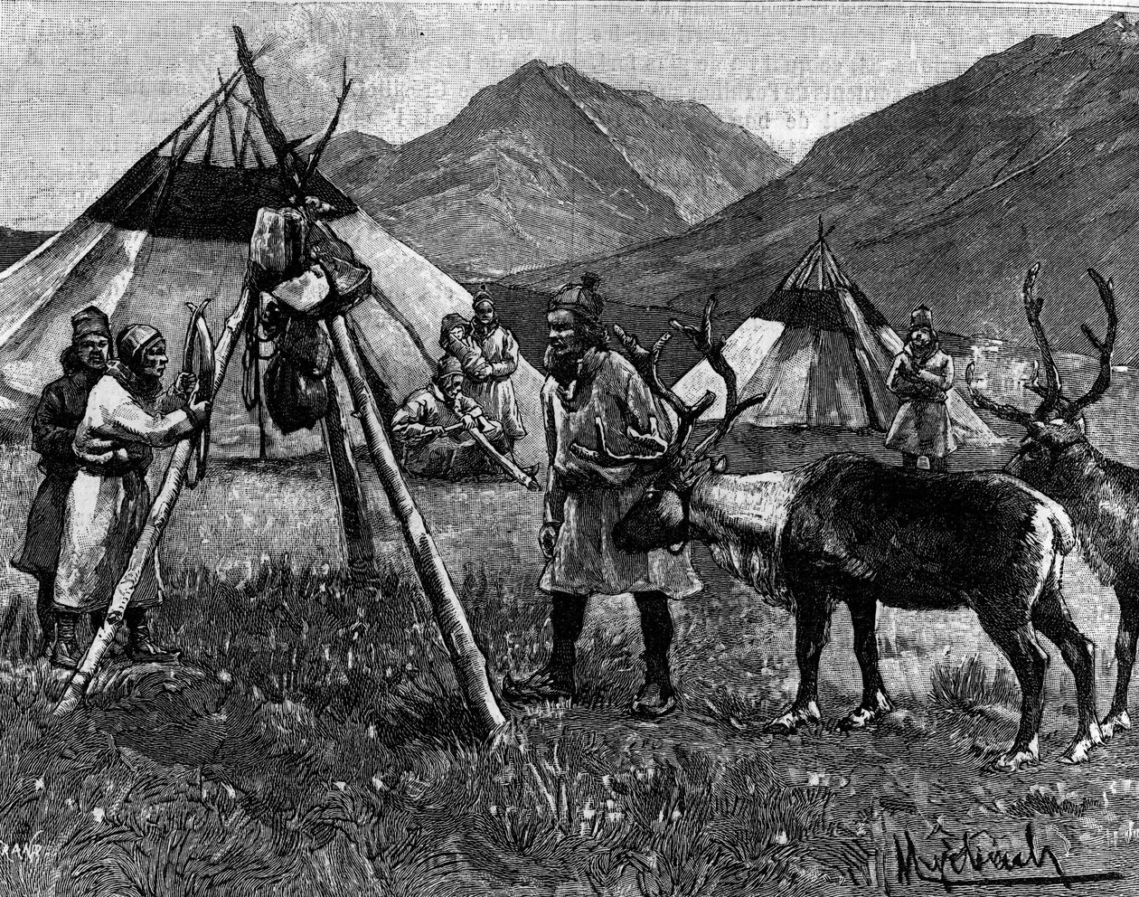 Lapland: Camp of Lapps by Unknown artist: Fine art print
