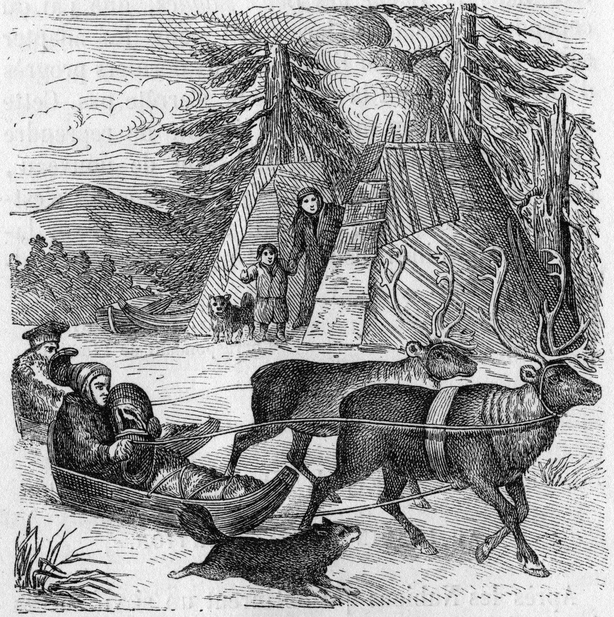 Lapps and Their Sleigh by Unknown artist