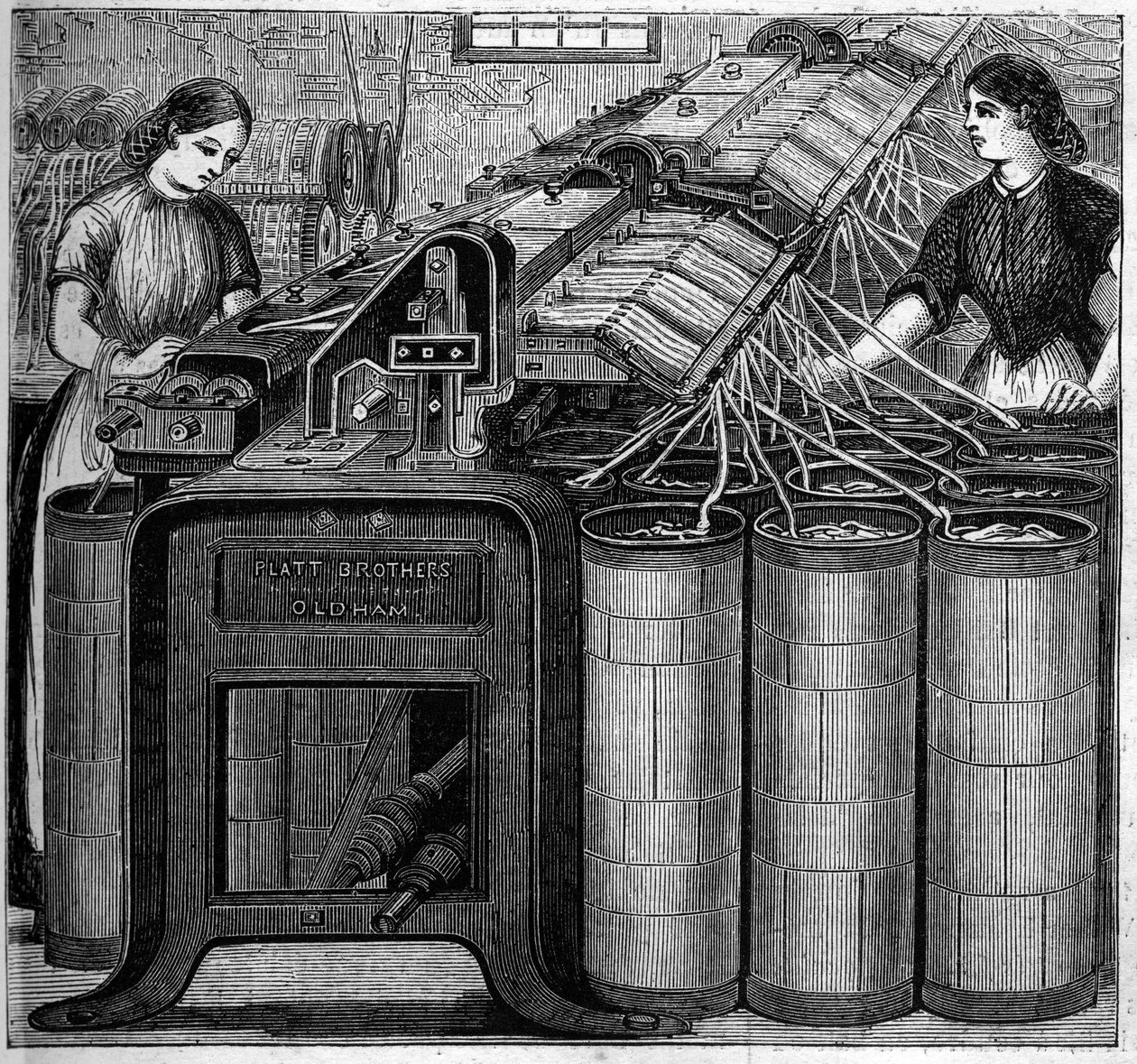 Large English industries: Walter Evans cotton spinning in England in 1863 by Unknown artist