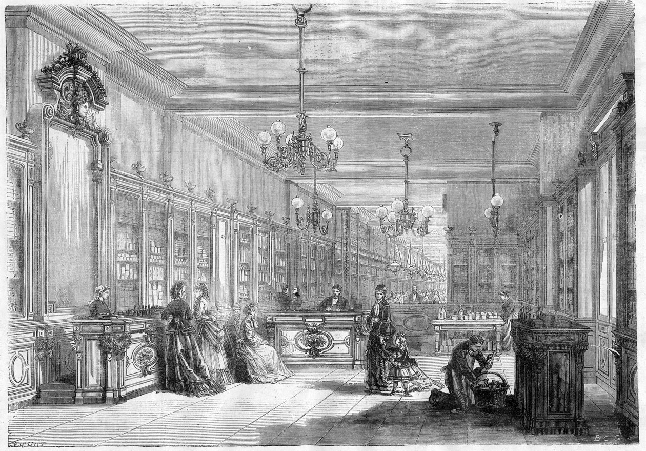 Large perfumery house Pinaud and Meyer (Edouard Pinaud and Meyer), boulevard de Strasbourg in Paris in 1870 by Unknown artist