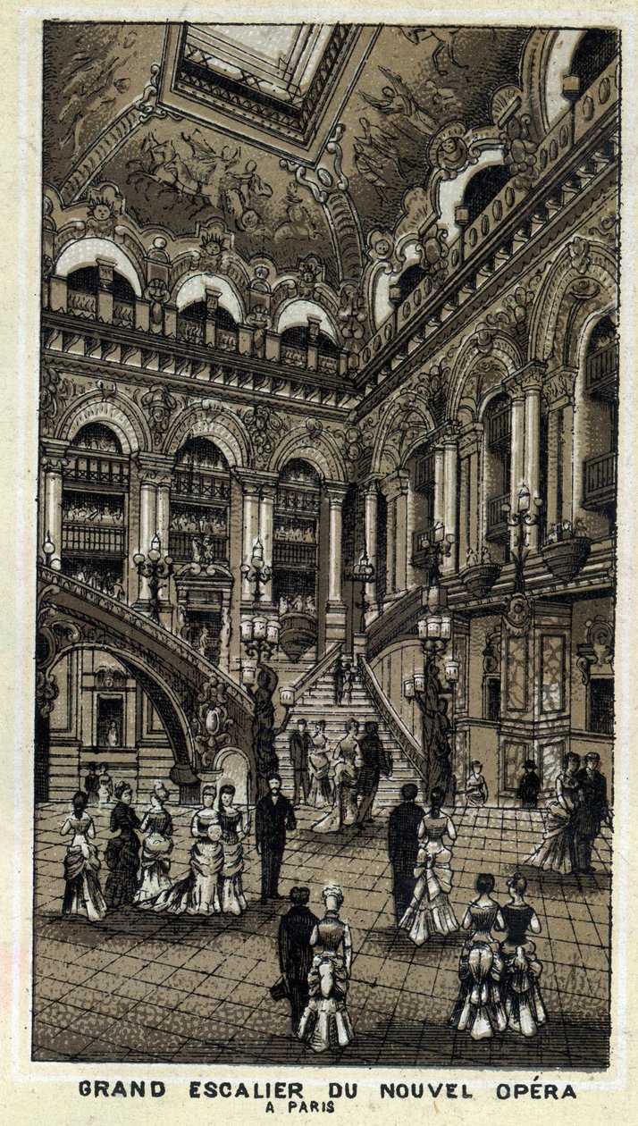 Large Staircase of the Opera Garnier in Paris by Unknown artist