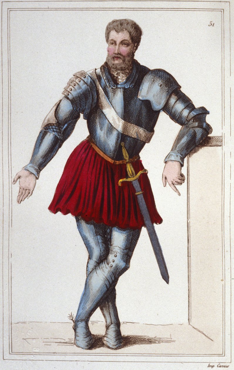 Le chevalier Bayard engraving 1830 by Unknown artist