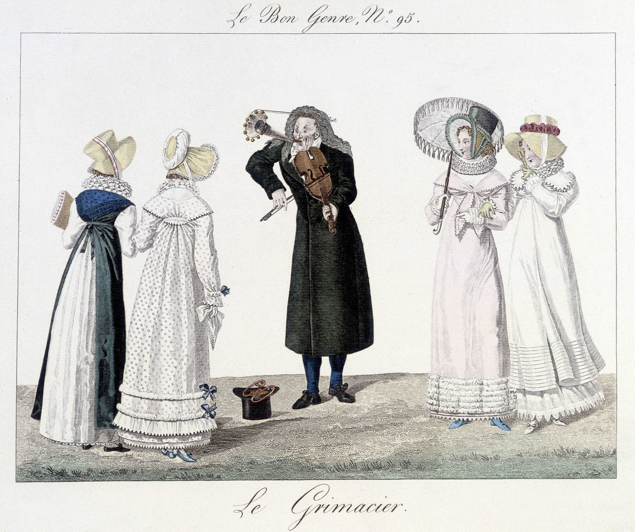 Le grimacier: street musician in the 18th century - in Le Bon Genre No. 95 by Unknown artist