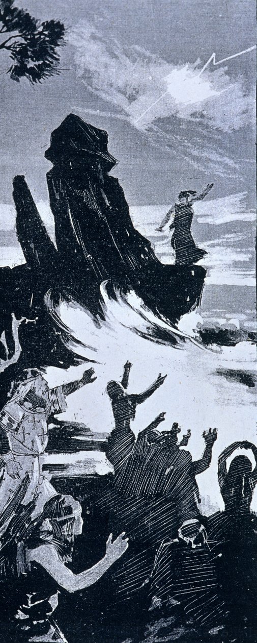 The King of Ys, legendary city of Brittany that was submerged by the waves in the 4th or 5th century. Edouard Lalo (1823 - 1892) composed the opera The King of Ys (1888). 19th century illustration by Unknown artist
