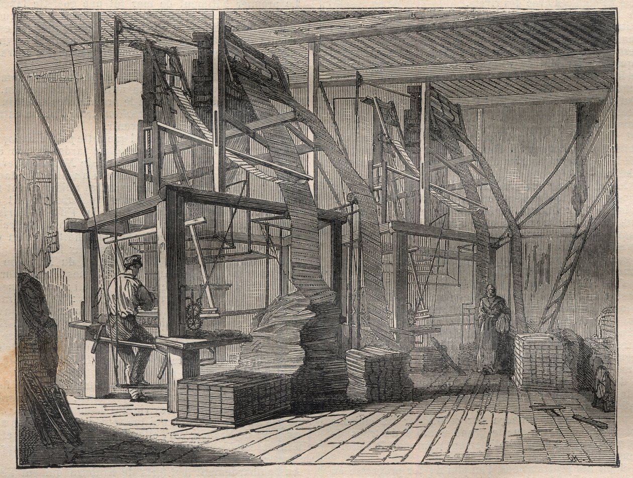 Silk weaving - Engraving In La Science francaise by Unknown artist