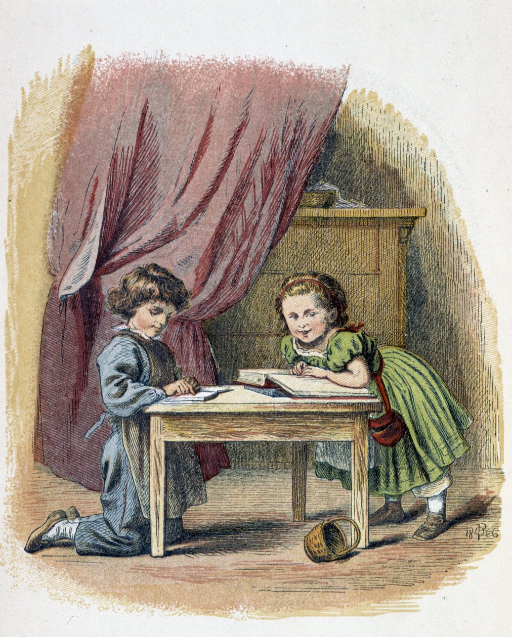 Lecture des enfants - in 'Les jeux des enfants', ed. London, George ...