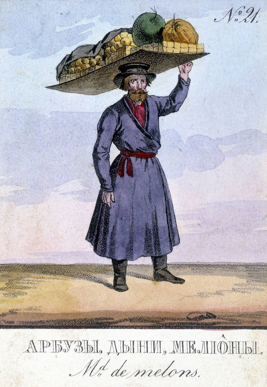 Legumes dealer in Russia in the 19th century by Unknown artist