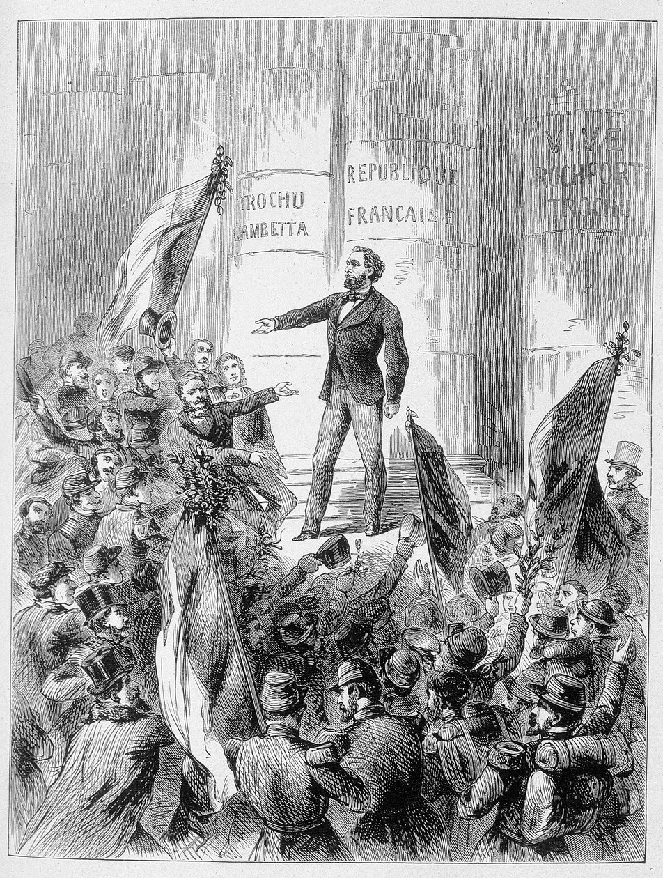 Leon Gambetta Announcing the Proclamation of the Republic on September 4 by Unknown artist