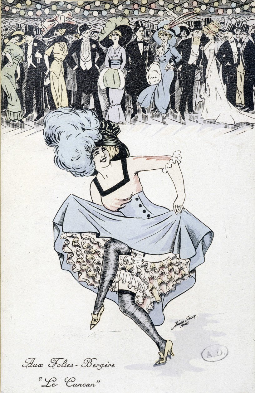 Les Folies-Bergères: the Cancan by Unknown artist