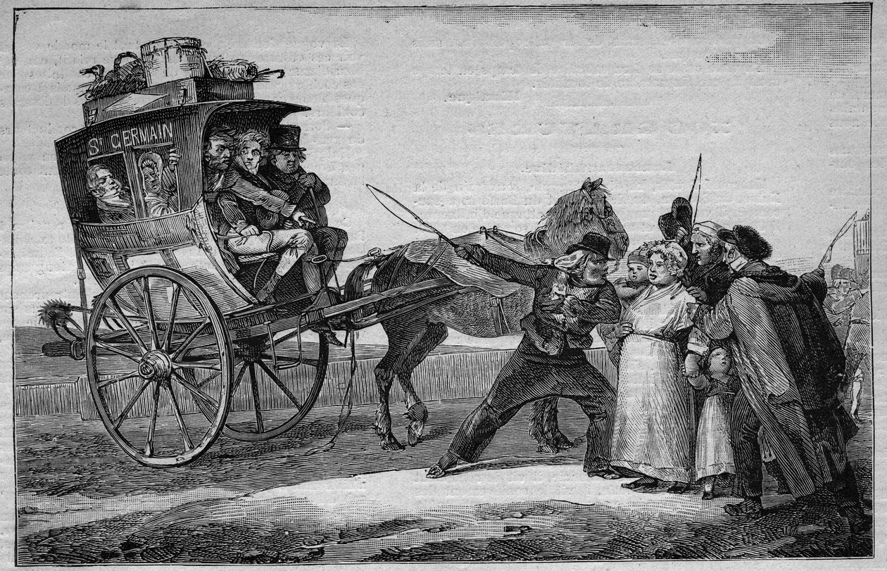 Les Omnibus de Paris in the 19th century: Le Cuckoo - Engraving from 1892 by Unknown artist
