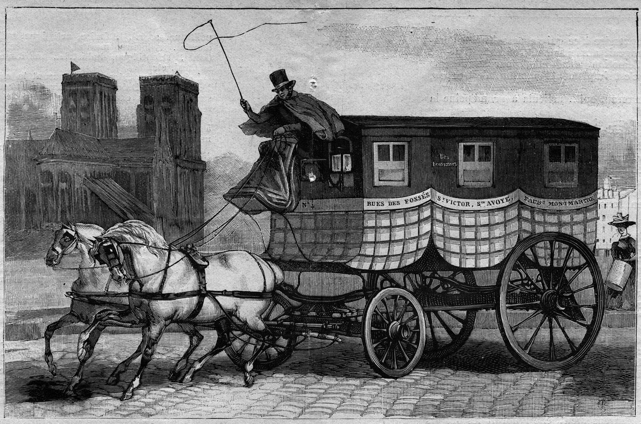 Les Omnibus de Paris in the 19th century: the Scottish - Engraving from 1892 by Unknown artist