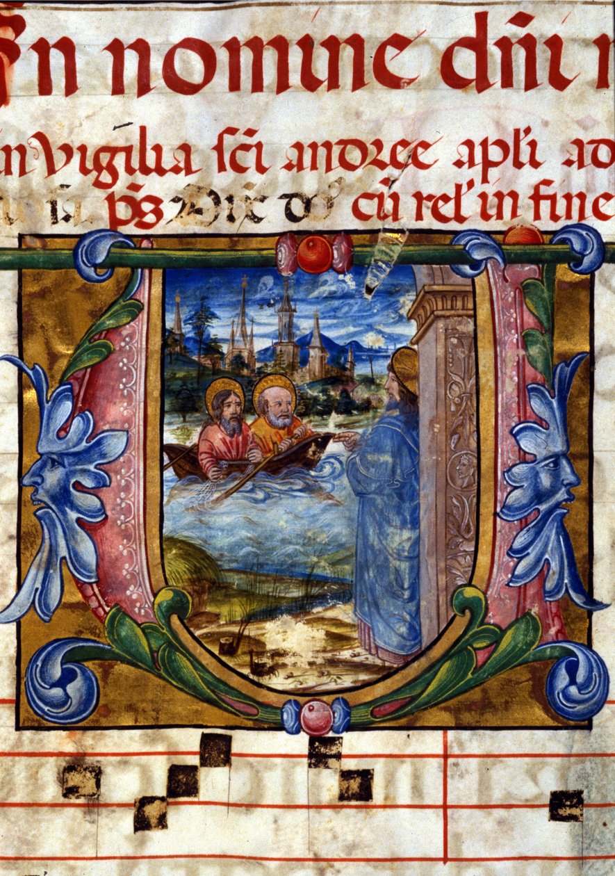 Lettrine of a 15th Century Choir. Christ