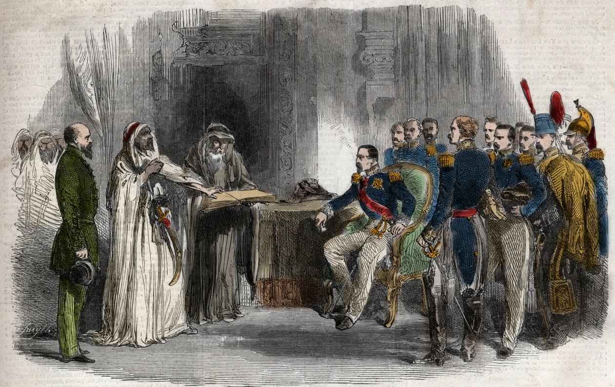 Liberation of Abd-el-Kader by Napoleon III from the Chateau of Amboise. by Unknown artist
