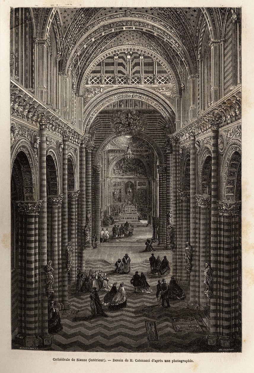 Interior of the cathedral of Siena by Unknown artist