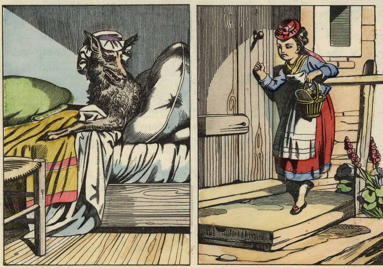 Little Red Riding Hood knocks on her grandmother