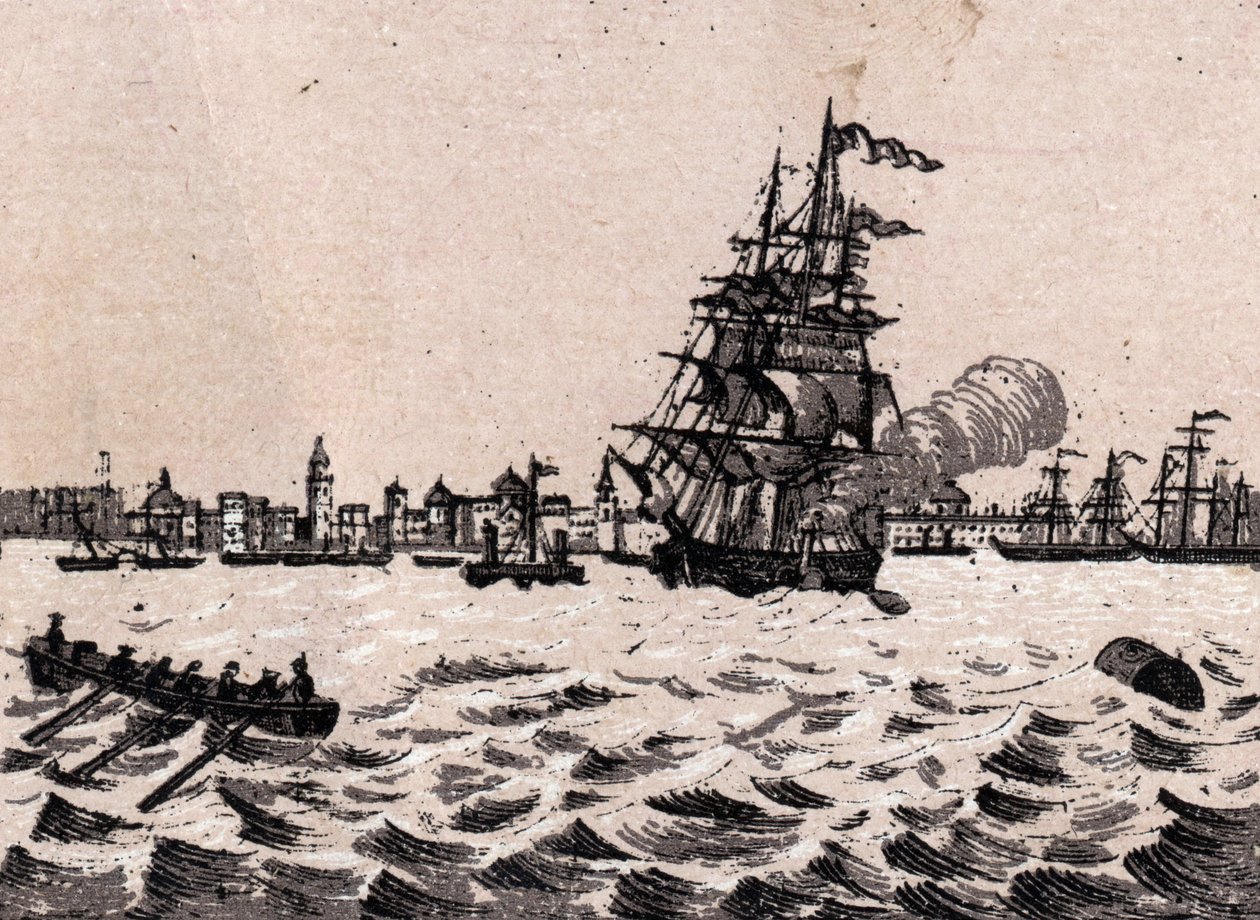 Liverpool, England: view of the harbor by Unknown artist