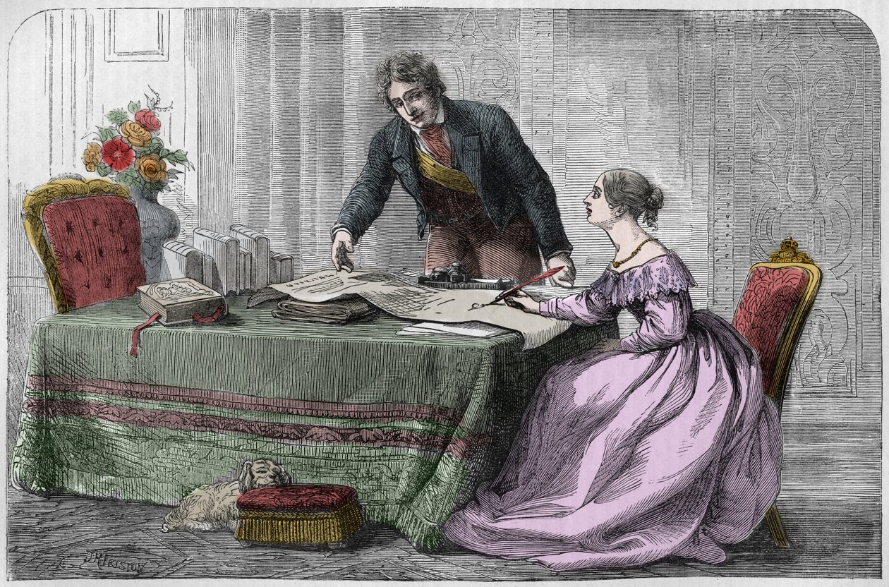 Lord Melbourne Instructing the Young Queen Victoria by Unknown artist