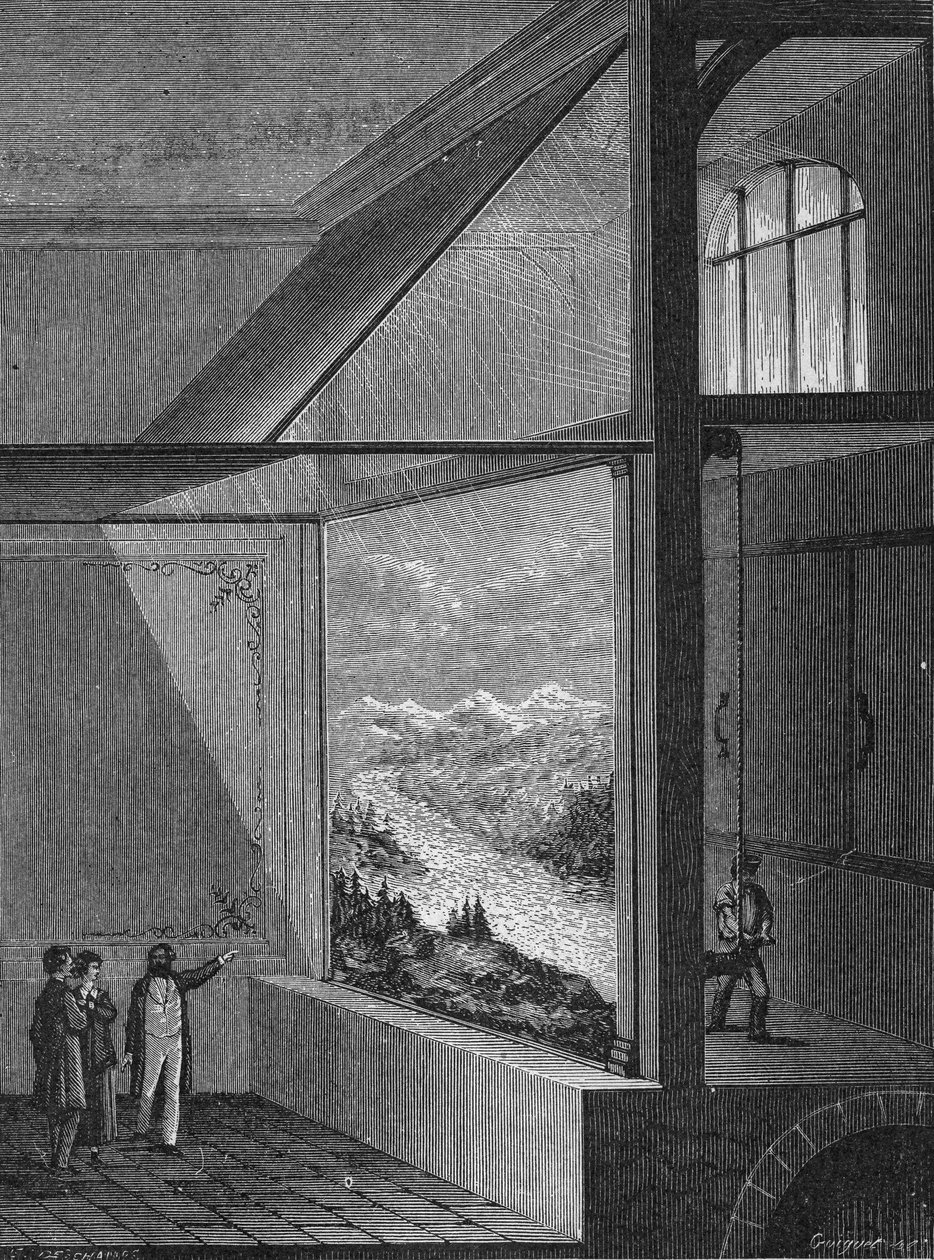 Louis Daguerre Demonstrating the Diorama and the Mode of Change of Painting by Unknown artist