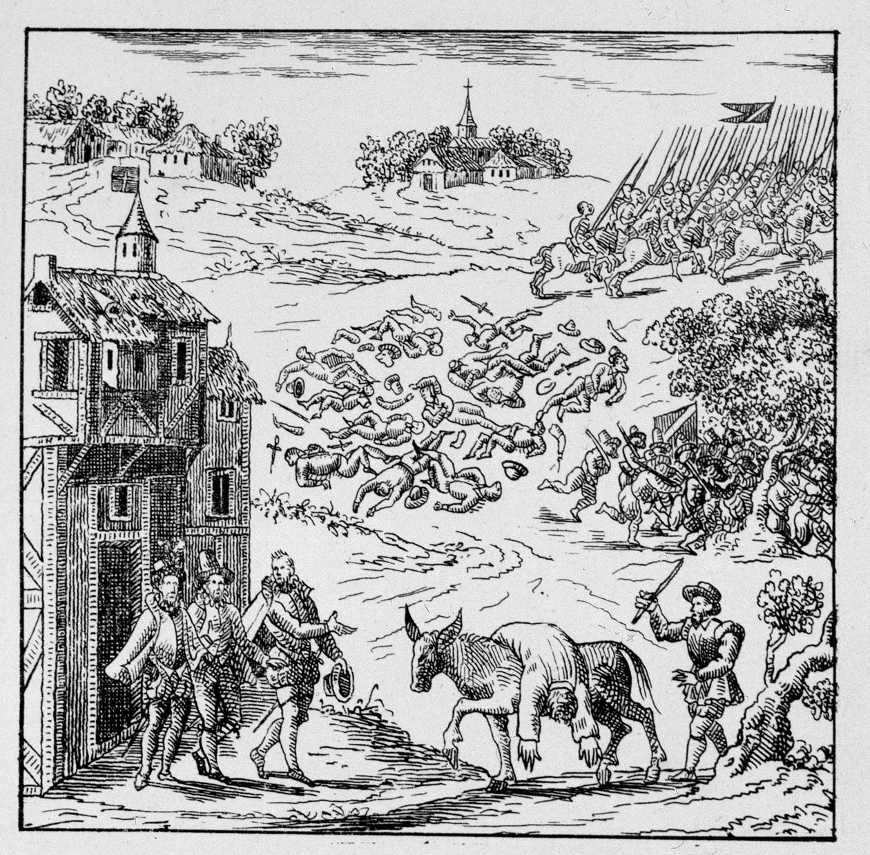 Louis I of Bourbon, Prince of Condé (1530-1569) was killed in battle and his body, put on an ass, was brought to Jarnac, exposed to the sight of the whole army and then sold to the Duke of Longueville, his brother-in-law who had him carried by Unknown artist