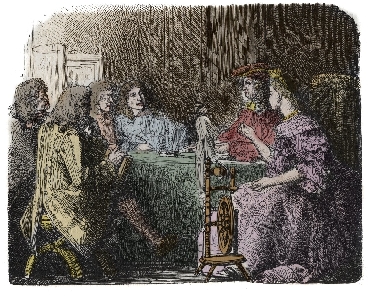 Louis XIV Transacting Business with his Ministers in the Apartments of Madame de Maintenon (engraving) by Unknown artist