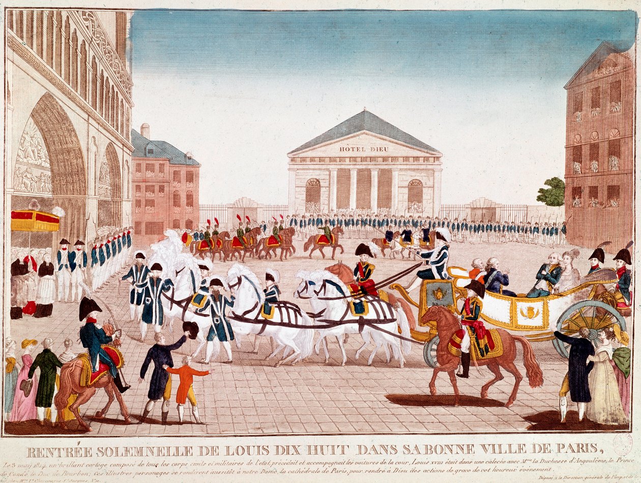 Louis XVIII arriving at Notre Dame, Paris, 3 May 1814 by Unknown artist