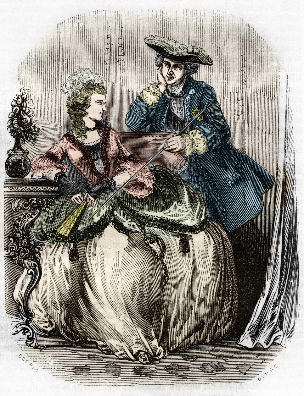 Louis XV and Madame de Pompadour, Jeanne Antoinette Poisson (1721-1764) (Marquise de Pompadour) - in 